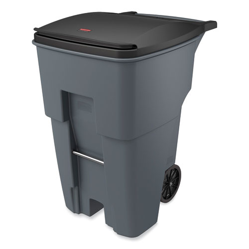 Picture of Brute Roll-Out Heavy-Duty Container, 95 gal, Polyethylene, Gray