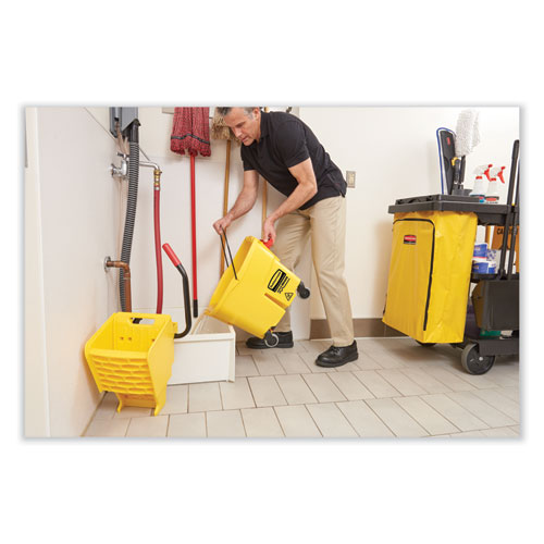 Picture of Zippered Vinyl Cleaning Cart Bag for Rubbermaid Commercial 6173-88, 24 gal, 17.25" x 10.5" x 30.5", Yellow