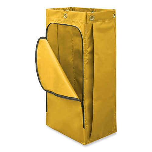 Picture of Vinyl Cleaning Cart Bag for Rubbermaid Commercial 9T76, 9T77 and 9T78, 34 gal, 17.5" x 10.5" x 33", Yellow