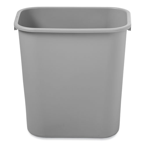 Picture of Deskside Plastic Wastebasket, 7 gal, Plastic, Gray