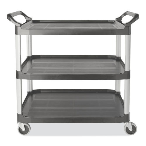 Picture of Xtra Utility Cart with Open Sides, Plastic, 3 Shelves, 300 lb Capacity, 20" x 40.63" x 37.8", Gray