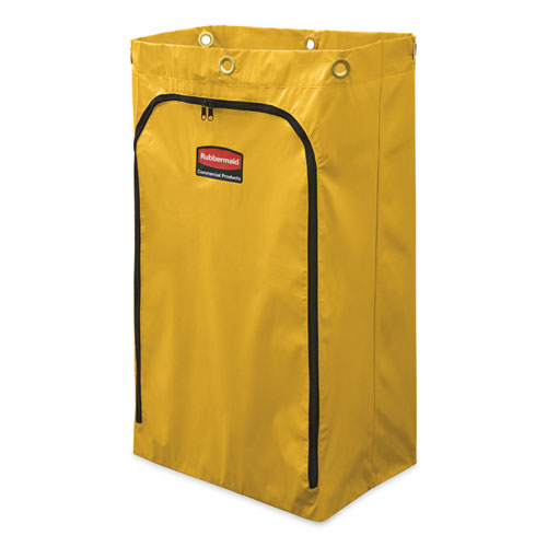 Picture of Zippered Vinyl Cleaning Cart Bag for Rubbermaid Commercial 6173-88, 24 gal, 17.25" x 10.5" x 30.5", Yellow