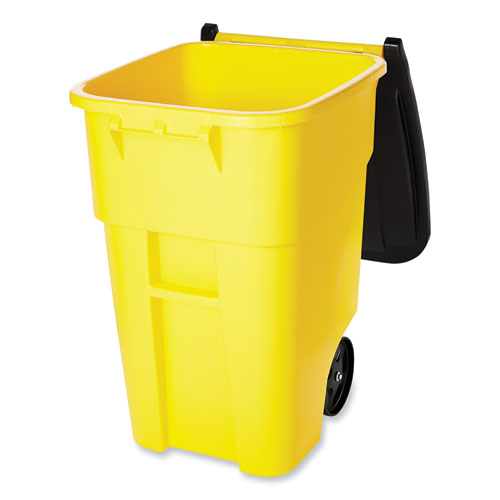 Picture of Square Brute Rollout Container, 50 gal, Molded Plastic, Yellow