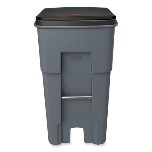 Picture of Brute Roll-Out Heavy-Duty Container, 65 gal, Polyethylene, Gray