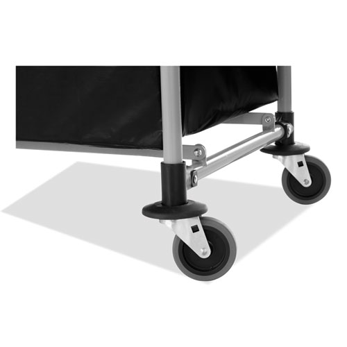 Picture of One-Compartment Collapsible X-Cart, Synthetic Fabric, 9.96 cu ft Bin, 24.1" x 35.7" x 34", Black/Silver