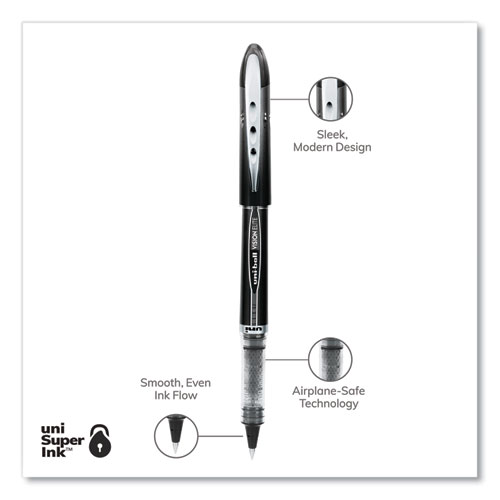 Picture of VISION ELITE Hybrid Gel Pen, Stick, Extra-Fine 0.5 mm, Black Ink, Black/Clear Barrel