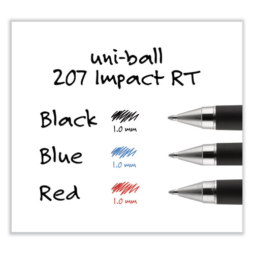 Picture of 207 Impact Gel Pen, Retractable, Bold 1 mm, Black Ink, Black Barrel