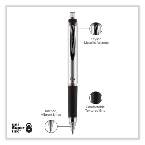 Picture of 207 Impact Gel Pen, Retractable, Bold 1 mm, Red Ink, Black/Red Barrel