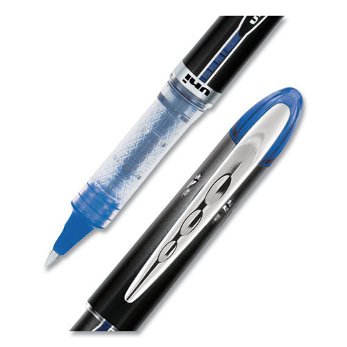 Picture of VISION ELITE Hybrid Gel Pen, Stick, Extra-Fine 0.5 mm, Blue Ink, Black/Blue/Clear Barrel