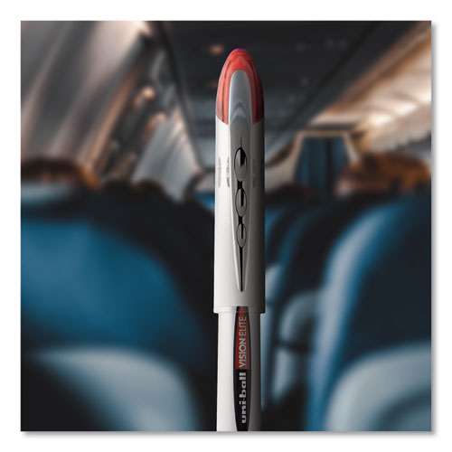 Picture of VISION ELITE Hybrid Gel Pen, Stick, Bold 0.8 mm, Red Ink, White/Red/Clear Barrel