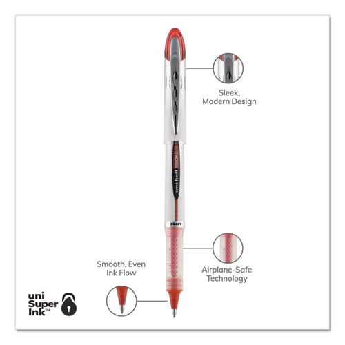 Picture of VISION ELITE Hybrid Gel Pen, Stick, Bold 0.8 mm, Red Ink, White/Red/Clear Barrel