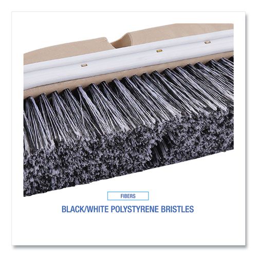 Picture of Polystyrene Vehicle Brush with Vinyl Bumper, Black/White Polystyrene Bristles, 10" Brush