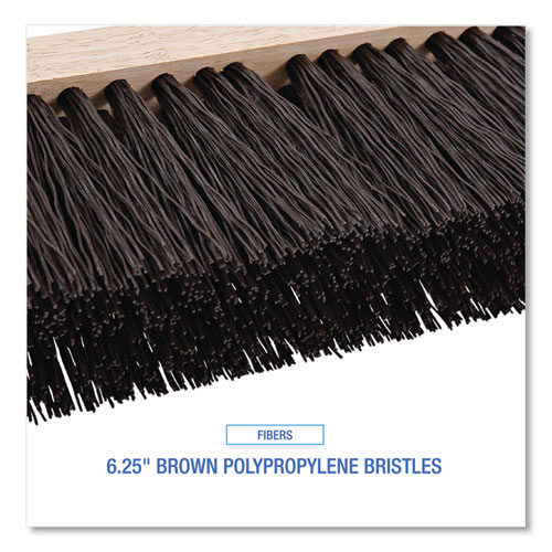 Picture of Street Broom Head, 6.25" Brown Polypropylene Bristles, 16" Brush