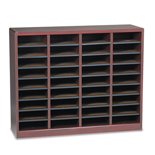 Picture of Wood/Fiberboard E-Z Stor Sorter, 36 Compartments, 40 x 11.75 x 32.5, Mahogany