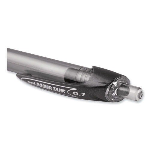 Picture of Power Tank RT Ballpoint Pen, Retractable, Bold 1 mm, Black Ink, Smoke/Black Barrel, Dozen