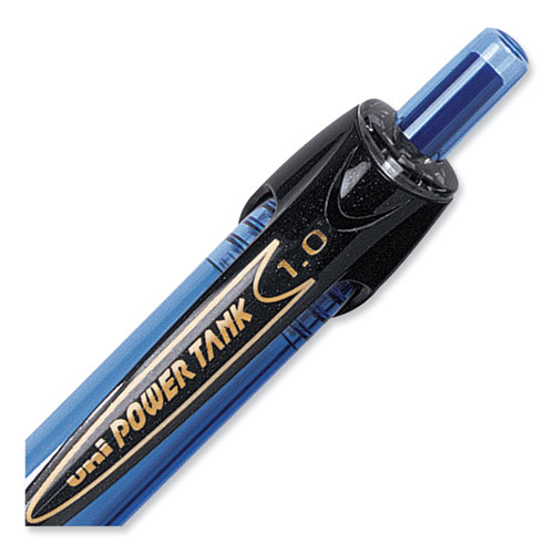 Picture of Power Tank RT Ballpoint Pen, Retractable, Bold 1 mm, Blue Ink, Translucent Blue/Black Barrel, Dozen