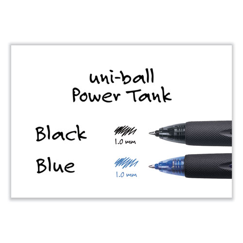 Picture of Power Tank RT Ballpoint Pen, Retractable, Bold 1 mm, Blue Ink, Translucent Blue/Black Barrel, Dozen