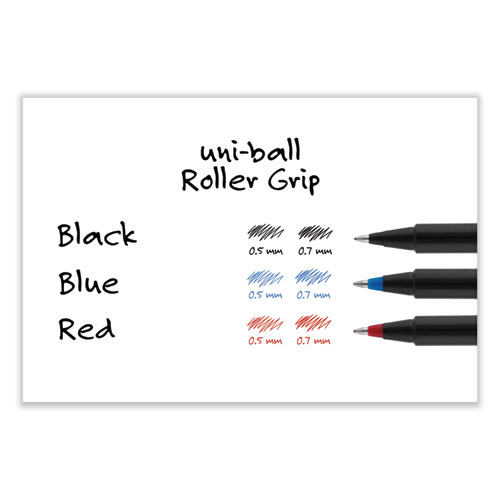 Picture of Deluxe Roller Ball Pen, Stick, Extra-Fine 0.5 mm, Black Ink, Metallic Gray/Black Barrel, Dozen