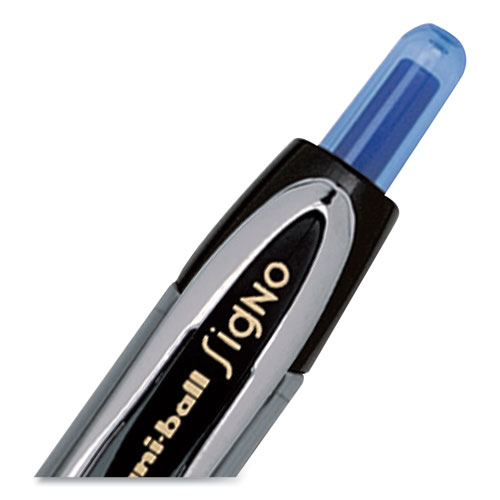 Picture of Signo 207 Gel Pen, Retractable, Fine 0.5 mm, Blue Ink, Smoke/Black/Blue Barrel, Dozen