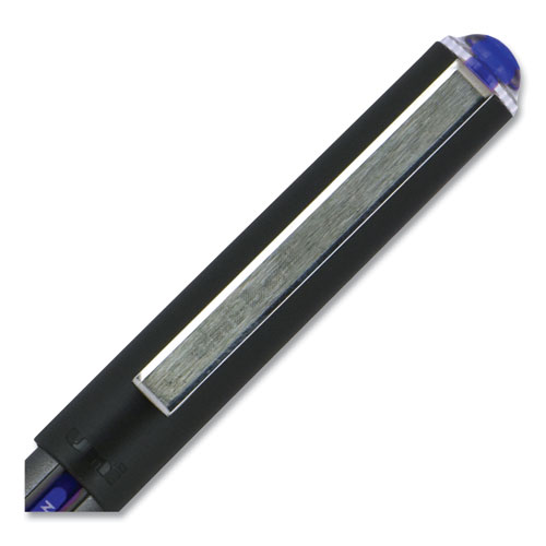 Picture of VISION Roller Ball Pen, Stick, Extra-Fine 0.5 mm, Blue Ink, Gray/Blue/Clear Barrel, Dozen