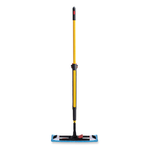 Picture of Adaptable Flat Mop Kit, 19.5 x 5.5 Blue Microfiber Head, 48" to 72" Yellow Aluminum Handle