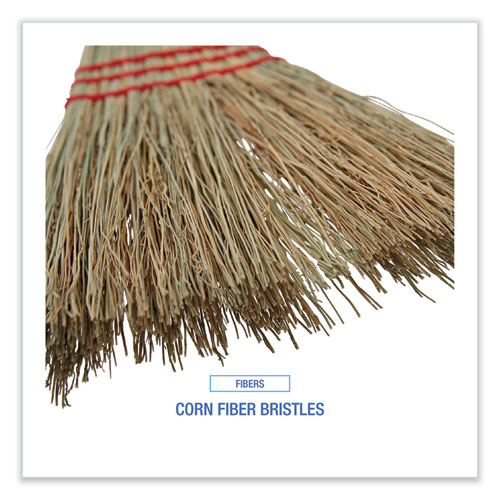 Picture of Corn Fiber Lobby/Toy Broom, Corn Fiber Bristles, 39" Overall Length, Red