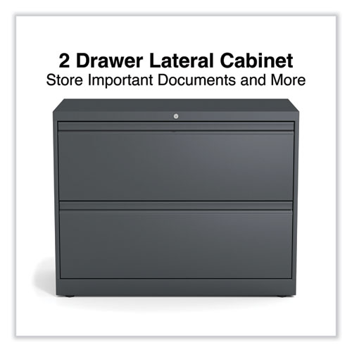 Picture of Lateral File, 2 Legal/Letter/A4/A5-Size File Drawers, Charcoal, 36" x 18.63" x 28"