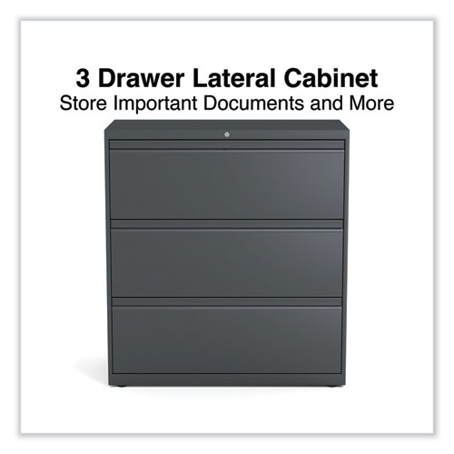 Picture of Lateral File, 3 Legal/Letter/A4/A5-Size File Drawers, Charcoal, 36" x 18.63" x 40.25"