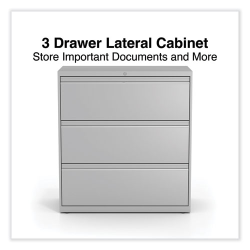 Picture of Lateral File, 3 Legal/Letter/A4/A5-Size File Drawers, Light Gray, 36" x 18.63" x 40.25"