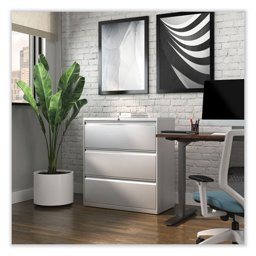 Picture of Lateral File, 3 Legal/Letter/A4/A5-Size File Drawers, Light Gray, 36" x 18.63" x 40.25"