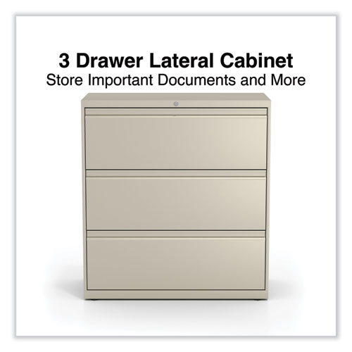 Picture of Lateral File, 3 Legal/Letter/A4/A5-Size File Drawers, Putty, 36" x 18.63" x 40.25"