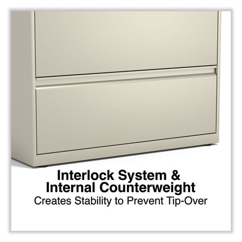 Picture of Lateral File, 3 Legal/Letter/A4/A5-Size File Drawers, Putty, 36" x 18.63" x 40.25"