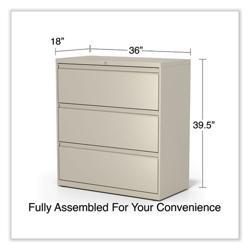 Picture of Lateral File, 3 Legal/Letter/A4/A5-Size File Drawers, Putty, 36" x 18.63" x 40.25"