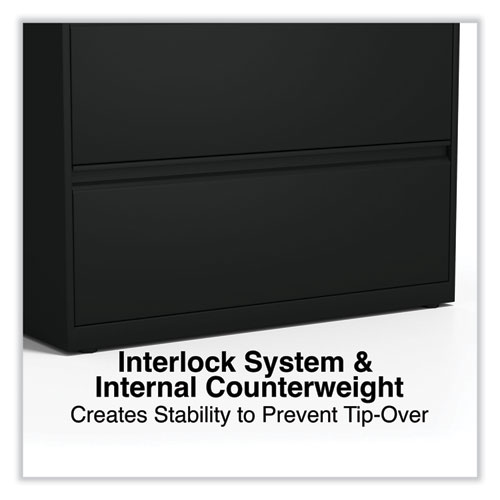 Picture of Lateral File, 4 Legal/Letter-Size File Drawers, Black, 36" x 18.63" x 52.5"