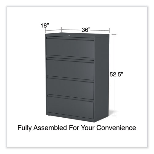 Picture of Lateral File, 4 Legal/Letter/A4/A5-Size File Drawers, Charcoal, 36" x 18.63" x 52.5"