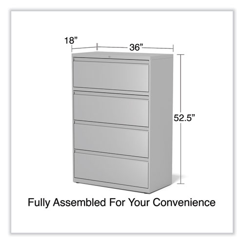 Picture of Lateral File, 4 Legal/Letter-Size File Drawers, Light Gray, 36" x 18.63" x 52.5"