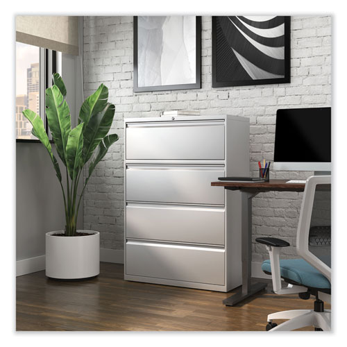 Picture of Lateral File, 4 Legal/Letter-Size File Drawers, Light Gray, 36" x 18.63" x 52.5"