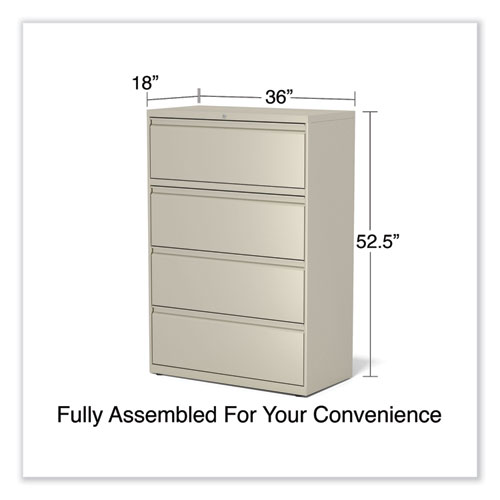 Picture of Lateral File, 4 Legal/Letter-Size File Drawers, Putty, 36" x 18.63" x 52.5"