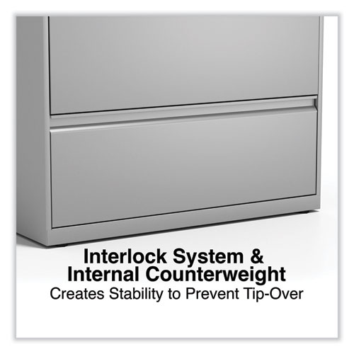 Picture of Lateral File, 5 Legal/Letter/A4/A5-Size File Drawers, Light Gray, 36" x 18.63" x 67.63"