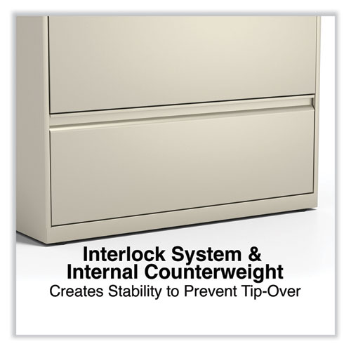 Picture of Lateral File, 5 Legal/Letter/A4/A5-Size File Drawers, Putty, 36" x 18.63" x 67.63"