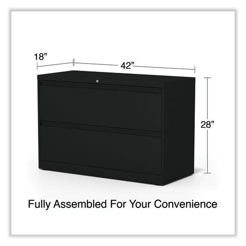 Picture of Lateral File, 2 Legal/Letter-Size File Drawers, Black, 42" x 18.63" x 28"