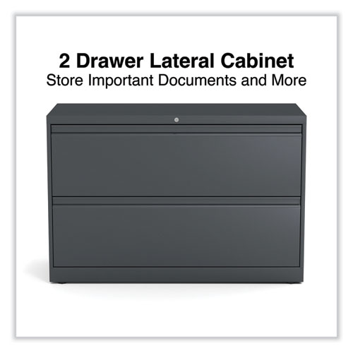 Picture of Lateral File, 2 Legal/Letter-Size File Drawers, Charcoal, 42" x 18.63" x 28"