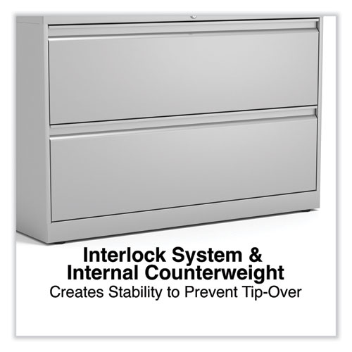 Picture of Lateral File, 2 Legal/Letter-Size File Drawers, Light Gray, 42" x 18.63" x 28"