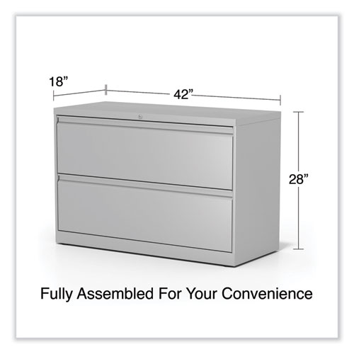 Picture of Lateral File, 2 Legal/Letter-Size File Drawers, Light Gray, 42" x 18.63" x 28"