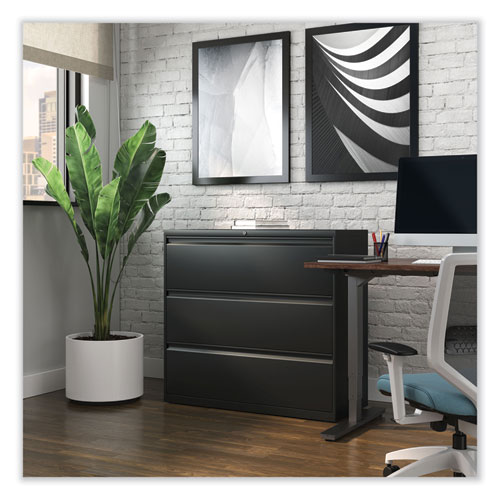 Picture of Lateral File, 3 Legal/Letter/A4/A5-Size File Drawers, Black, 42" x 18.63" x 40.25"