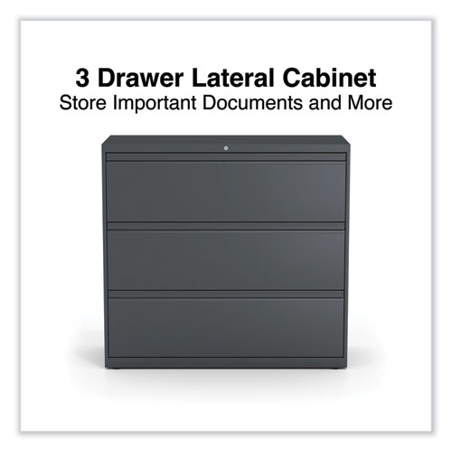 Picture of Lateral File, 3 Legal/Letter/A4/A5-Size File Drawers, Charcoal, 42" x 18.63" x 40.25"