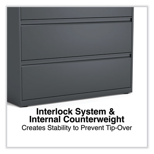 Picture of Lateral File, 3 Legal/Letter/A4/A5-Size File Drawers, Charcoal, 42" x 18.63" x 40.25"