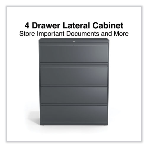 Picture of Lateral File, 4 Legal/Letter/A4/A5-Size File Drawers, Charcoal, 42" x 18.63" x 52.5"