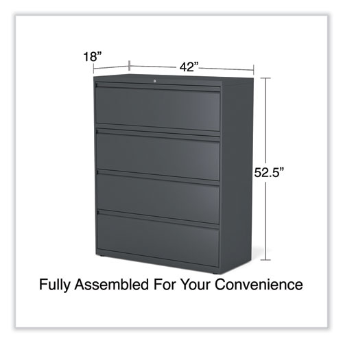 Picture of Lateral File, 4 Legal/Letter/A4/A5-Size File Drawers, Charcoal, 42" x 18.63" x 52.5"