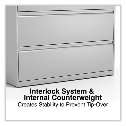 Picture of Lateral File, 4 Legal/Letter-Size File Drawers, Light Gray, 42" x 18.63" x 52.5"